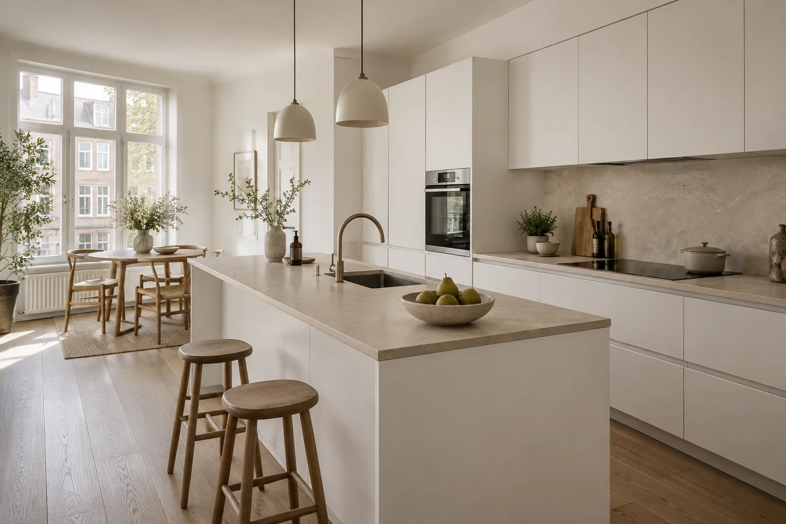 AI-sfeerbeeld, ter illustratie: nieuwe lichte keuken